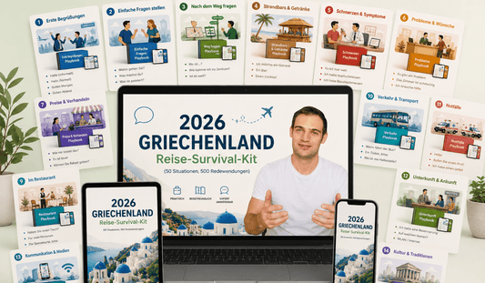2026 Griechenland Reise - Survival - Kit (50 Situationen, 500 Redewendungen) - PrepareForGreece