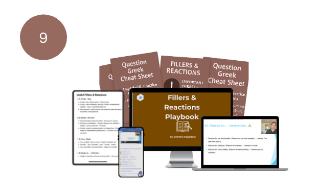 Educational materials including cheat sheets and a playbook on a white background