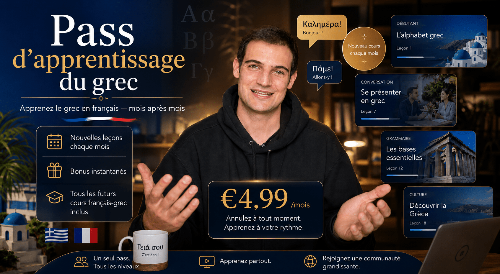 Pass d’apprentissage du grec - PrepareForGreece